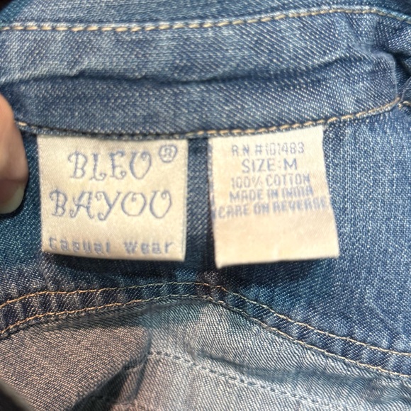 Bleu Bayou Embellished Western Denim Jacket, Stylish, Feminine, 100% Cotton, Med - Picture 7 of 9